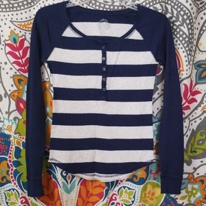 Womens stripe thermal shirt